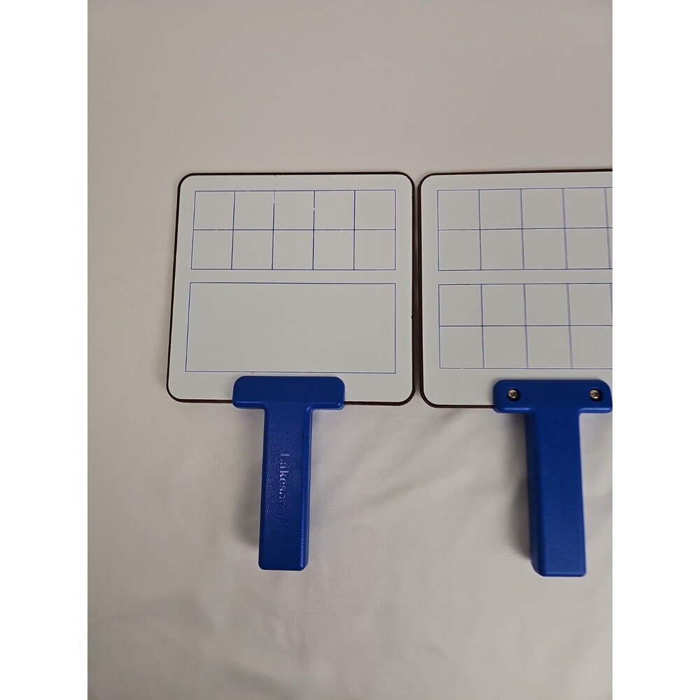 Lot of 2 Lakeshore Math Demonstration Paddles Ten Frame Dry Erase Teaching Aids